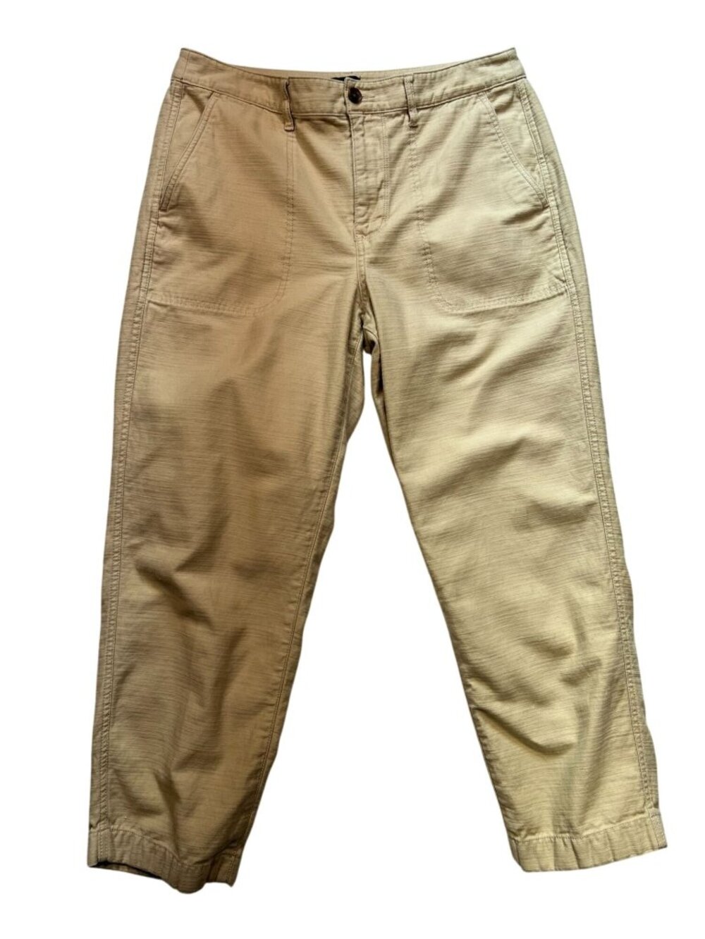 J.Crew Womens Chino Pants Size 12 Beige Cotton Tapered Leg Casual Ankle Classic